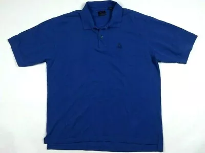 IZOD Men's Polo Shirt Large Blue Silk Wash 100% Cotton • $10