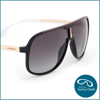 $134.95 • Buy NEW Carrera 1007 Gloss Black Gold Grey Gradient (1007 807) Sunglasses