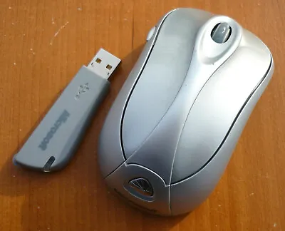 Microsoft Wireless Notebook Laser Mouse 6000 Model 1054 Silver With USB Receiver • $11.85