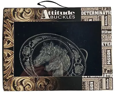 Attitude Montana Silversmiths Men's Antique Silver Matched Horse Belt Buckle  • $34.97