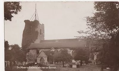 St. Marys Church Walton On Thames 1911 RP Postcard B355 • £2