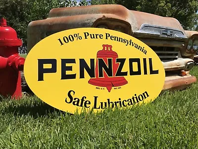 Antique Vintage Old Style Pennzoil Sign 40  • $225