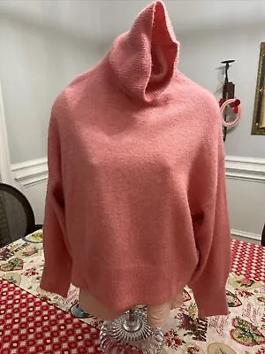 H&M Red Tight Knit Sweater Heavy Warm Turtleneck Womens Size Medium • $15