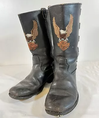 Vintage Harley Davidson Men's Motorcycle Riding Boots Missing Size But See Pics • $50