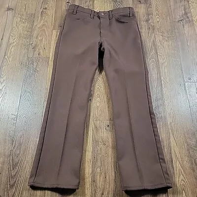 Vintage Levis Pants Mens 34x30 Brown Western Polyester Rodeo • $19.75
