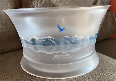  Ice Bucket Grey Goose Vodka Adv Bottle Presenter 14-3/4 HUGE Modern Barware VTG • $99.99