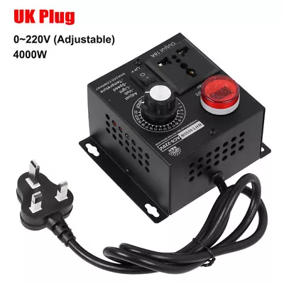 AC 220V 4000W Variable Voltage Regulator Speed Motor Fan Control Controller UK • £15.99