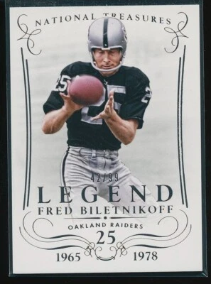 $20 • Buy Fred Biletnikoff 2014 Panini National Treasures #147 42/99