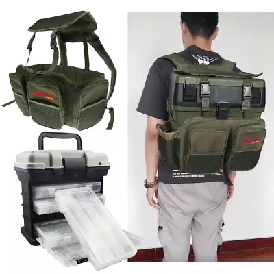 Fishing Box Toolbox With Backpack Strap Hand Fishing With Fishing Gear Tool Box • $69.99