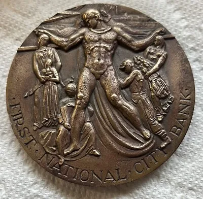 1962 First National City Bank New York 150 Years Service Bronze Medallic Art • $8.95