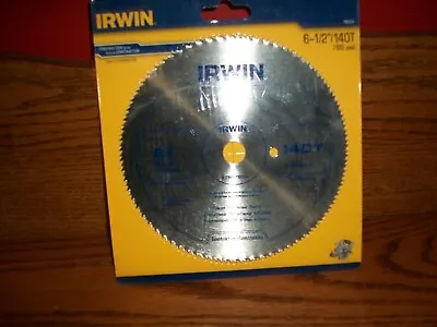 Irwin 6-1/2  140T Saw Blade-NEW As Shown---Ships FREE • $9.99