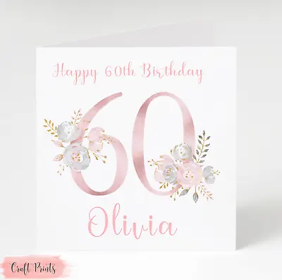 Personalised 60th Birthday Card Daughter Mum Sister Granddaughter Friend Niece • £3