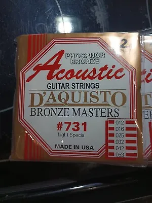 D'AQUISTO Acoustic Guitar Strings Light Special  • $3