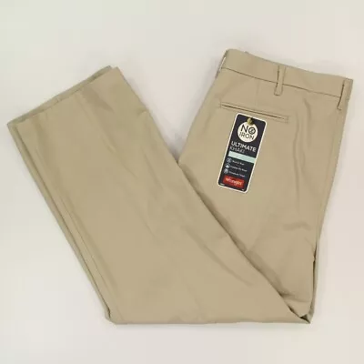 Wrangler Mens Pants Sz 40x30 Beige Pleated Classic Fit Comfort Waist No Iron NWT • $18.65