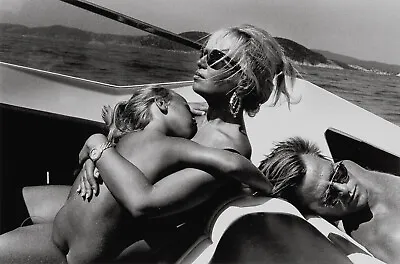 1990 Vintage Helmut Newton Photo Portrait Donatella Versace Photogravure 12x16 • $76.71