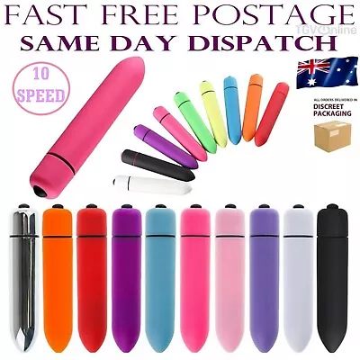 Bullet Vibrator Discreet Vibrating Massager Beginner Vibe Sex Toy 10 Speed Wand • $13.95