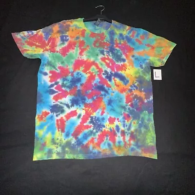 Large Hand Tie Dye Pastel Rainbow Scrunch T-shirt Unisex • £10