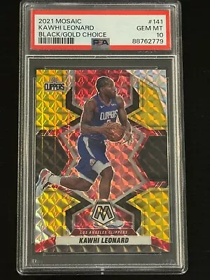 2021 Mosaic Black Gold Choice Prizm Kawhi Leonard /8 PSA GEM MINT 10 (pop:1) • $180