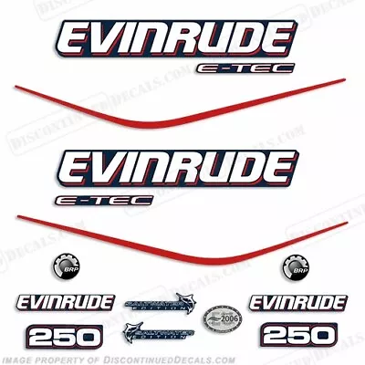 Fits Evinrude 250 Hp E-Tec Outboard Motor Engine Decal Sticker Kit Set Etec • $109.95