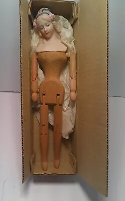 Vintage SHACKMAN HAND MADE ANTIQUE BISQUE DOLL JOINTED WOOD ARMS AND LEGS In Box • $20