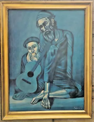 Great Pablo Picasso Oil On Canvas Dated 1922 With Frame Blue Period • $350