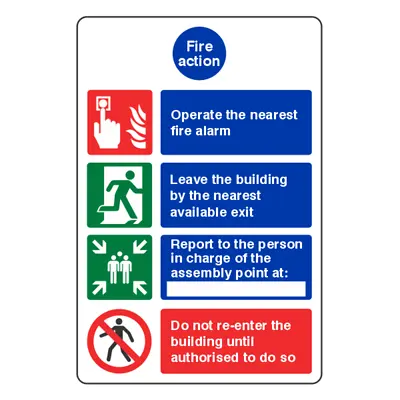 £1.99 • Buy Fire Action Notice Sign - Do Not Renter - 200x300mm - Self Adhesive Vinyl
