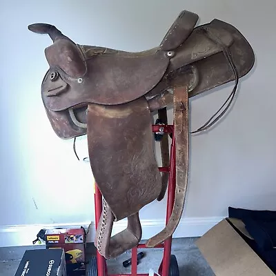 Used/vintage 15   Tooled Western Saddle For Narrow Withered Horse • $280