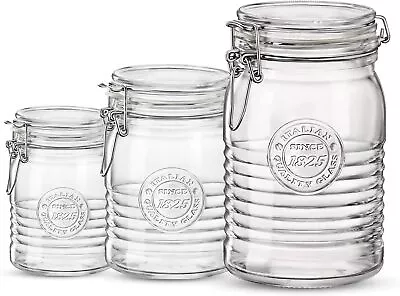 Bormioli Rocco Officina 1825 Variety Pack Set Of 3 Glass Jars • $42.99