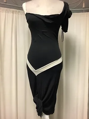 $59 • Buy Diane Von Furstenberg Niantica Vintage Asymmetric Dress Black White US 2
