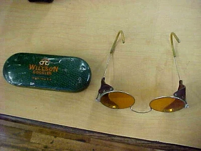 $45 • Buy Vintage Amber Willson Goggles Sunglasses Motorcycle Steampunk Safety Glasses
