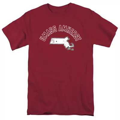 University Of Massachusetts Adult T-Shirt State Shape Garnet S-3XL • $23.99