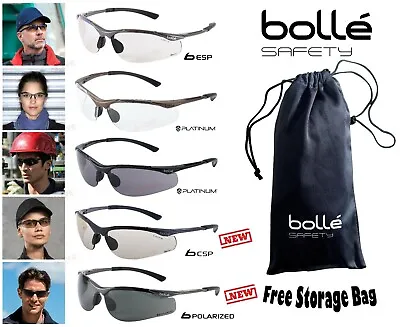 £7.19 • Buy Bolle CONTOUR Safety Glasses Spectacles Anti-Fog Anti-Scratch FREE Storage Bag