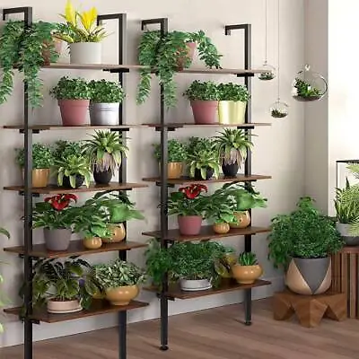 £34.27 • Buy Industrial 5 Tier Floor Ladder Bookshelf Shelf Display Storage Rack Plant Holder