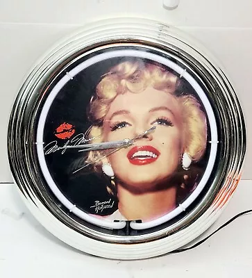 Marilyn Monroe Bernard Of Hollywood Glamour Chrome Retro Neon Wall Clock • $110
