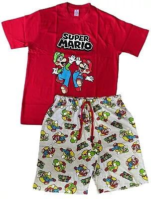 Mens Short Pyjamas Character Super Mario Night Lounge Sleep PJ Sets M-2XL New • $15.15