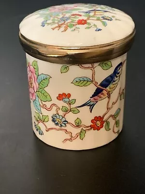 Aynsley Fine Bone China Bird Hinged Trinket Jar Box Pembroke England • $12