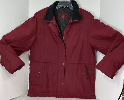 Gallery Mens L Burgundy Red Maroon Wine Padded Warm Jacket Coat EUC But No Hood • $9.99