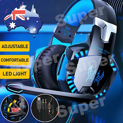 $28.85 • Buy 3.5mm Gaming Headset MIC LED Headphones Surround For PC Mac Laptop PS4 Xbox One