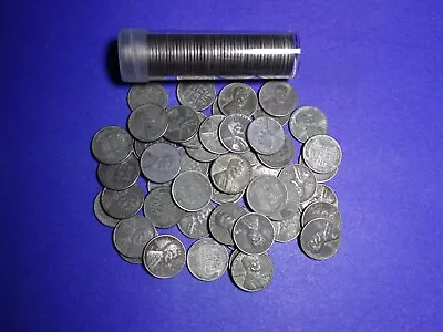 1943 (p) Steel Lincoln Wheat Cent Penny Roll (50 Coins) Circulated See Photos!!* • $11.89