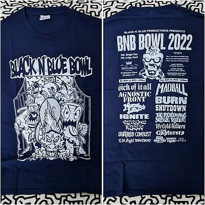 BLACK AND BLUE BOWL 2022 Shirt SMALL Hardcore Nyhc Madball Sick Of It All Ignite • $29