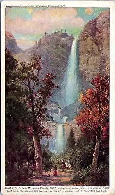 Three Yosemite Falls Mariposa County California - 1902 Undivided Back Postcard • $14.99