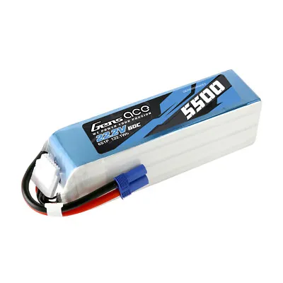 Gens Ace 5500mAh 22.2V 60C 6S Lipo Battery EC5 Plug For MIKADO LOGO500 GAUI X5 • $136.94