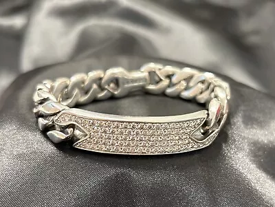 David Yurman Men’s 8.5 5 Row Pave Curb Link Bracelet • $8200