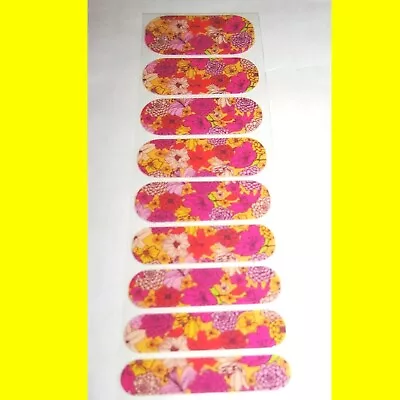 Jamberry Nail Wraps Beauty In Bloom Half Sheet 0316 Pink Yellow Floral #A458 JB • $6.74