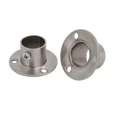 2 Pcs 19mm Dia Stainless Steel Rail Rod End Flange Support Bracket For Closet • £6.82