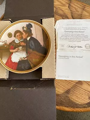 Norman Rockwell Collector Plates Limited Ed Knowles W/COA Gossiping In The Alcov • $19.97