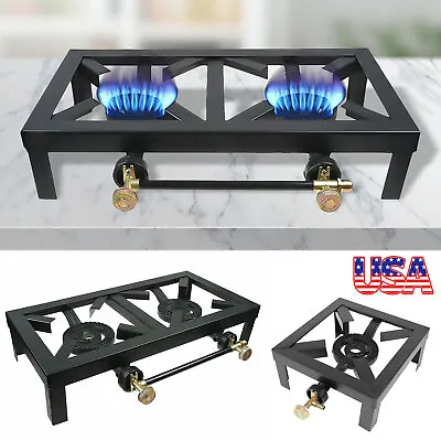 Portable Camp Stove Single Double Burner Iron Propane Gas LPG Outdoor BBQ Cooker • $22.95