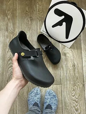 Birkenstock London Black Leather Closed Toe Shoes Size 44 • $95