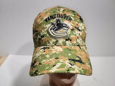 Fanatics Brand NHL Vancouver Canucks Camouflage Strapback Cap Hat • $19.99