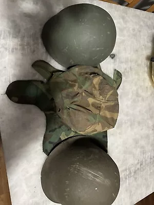Us Military Steel Helmet  Liner And Camo Cover • $43